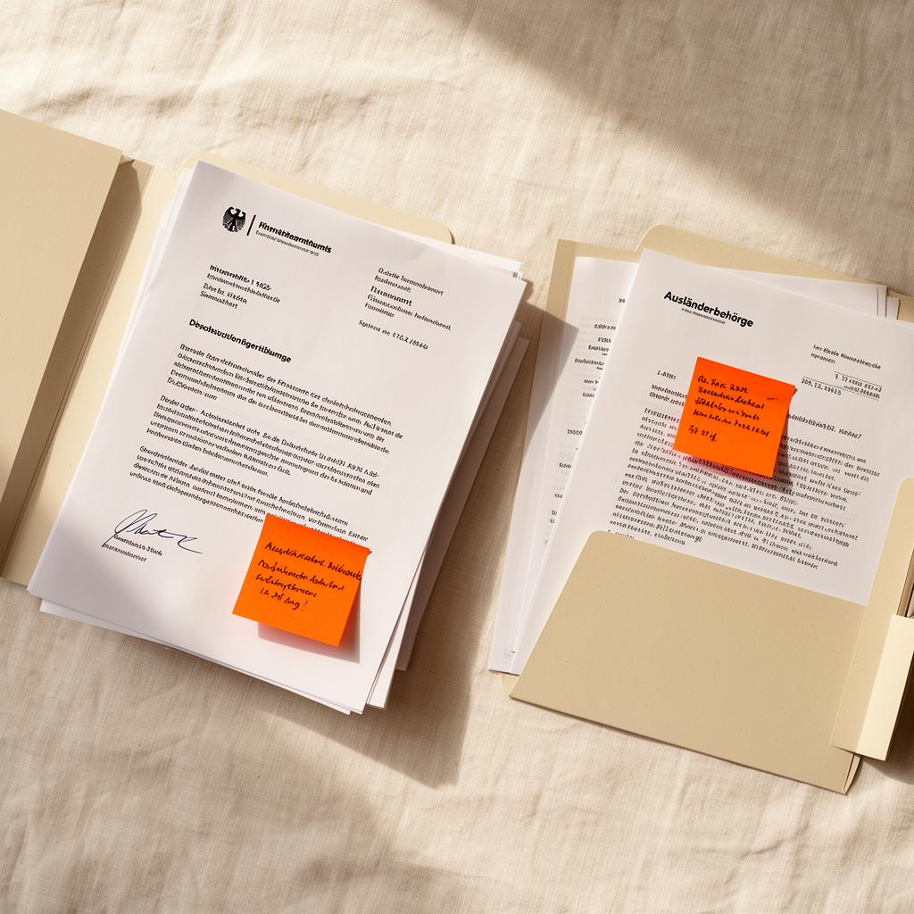 Organized documents with a highlighted deadline